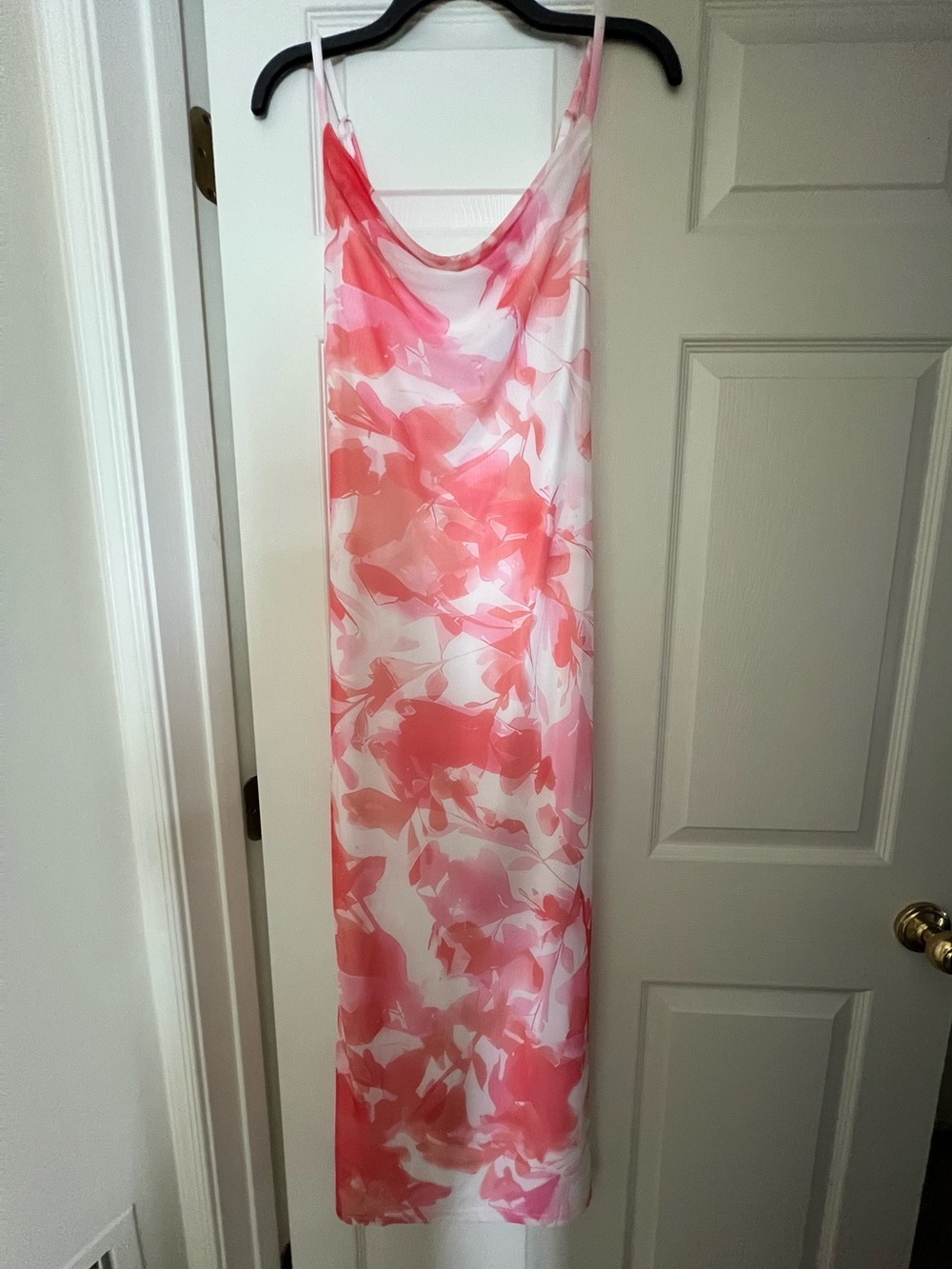 Pink & White Floral Slip Dress - Lightweight Women's Dress